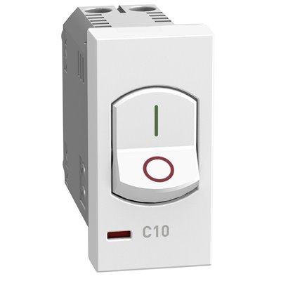 Interruptor magnetotérmico 10A 1 módulo BTICINO Light Now YW4301A10 white