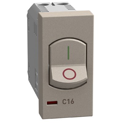 Interruptor magnetotérmico 16A 1 módulo BTICINO Light Now YG4301A16 stone