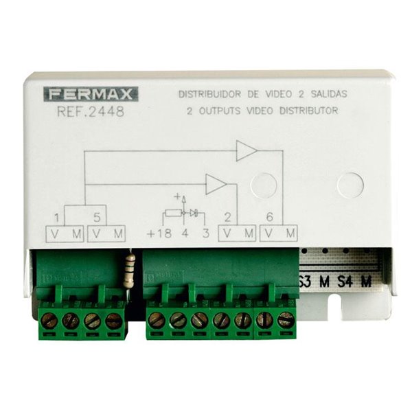 Distribuidor video para 2 monitores 2/4 salidas repuesto FERMAX 2448