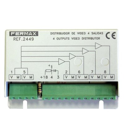 Distribuidor video para 4 monitores 2/4 salidas repuesto FERMAX 2449