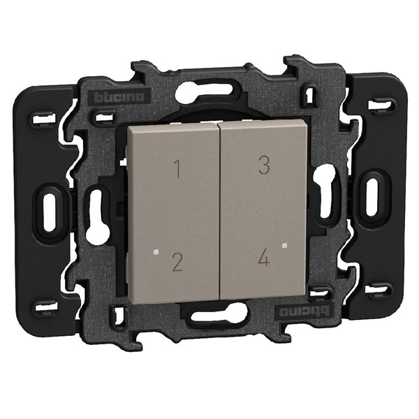 Comando inalámbrico "4 escenarios" 2 módulos BTICINO Light Now Netatmo YG4575CW stone