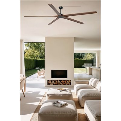 Ventilador de techo FARO Barcelona 34192 BIGWOOD 24 XXL negro/nogal