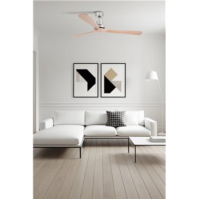 Ventilador SMART Wiz de techo Faro Barcelona 33504DCWW LANTAU XL niquel mate/pino