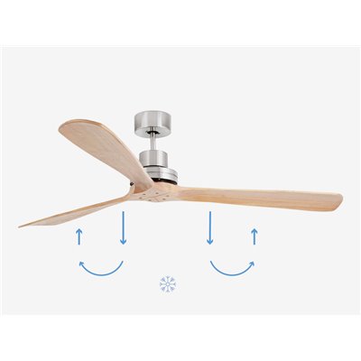 Ventilador SMART Wiz de techo Faro Barcelona 33504DCWW LANTAU XL niquel mate/pino
